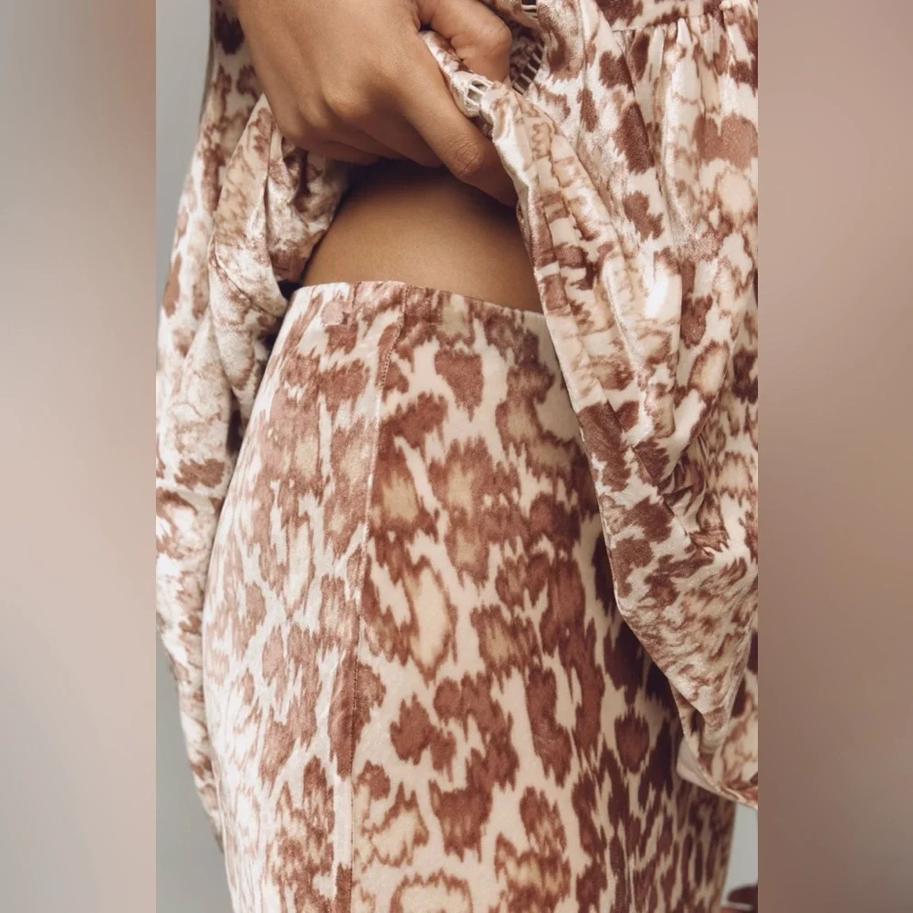 Anthropologie Brown Leopard Print Maxi Skirt - Picture 3 of 4